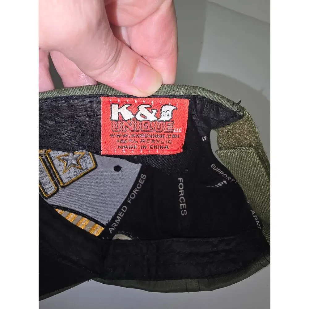 U.S. Army Olive & Black Baseball Cap with Gold Accents